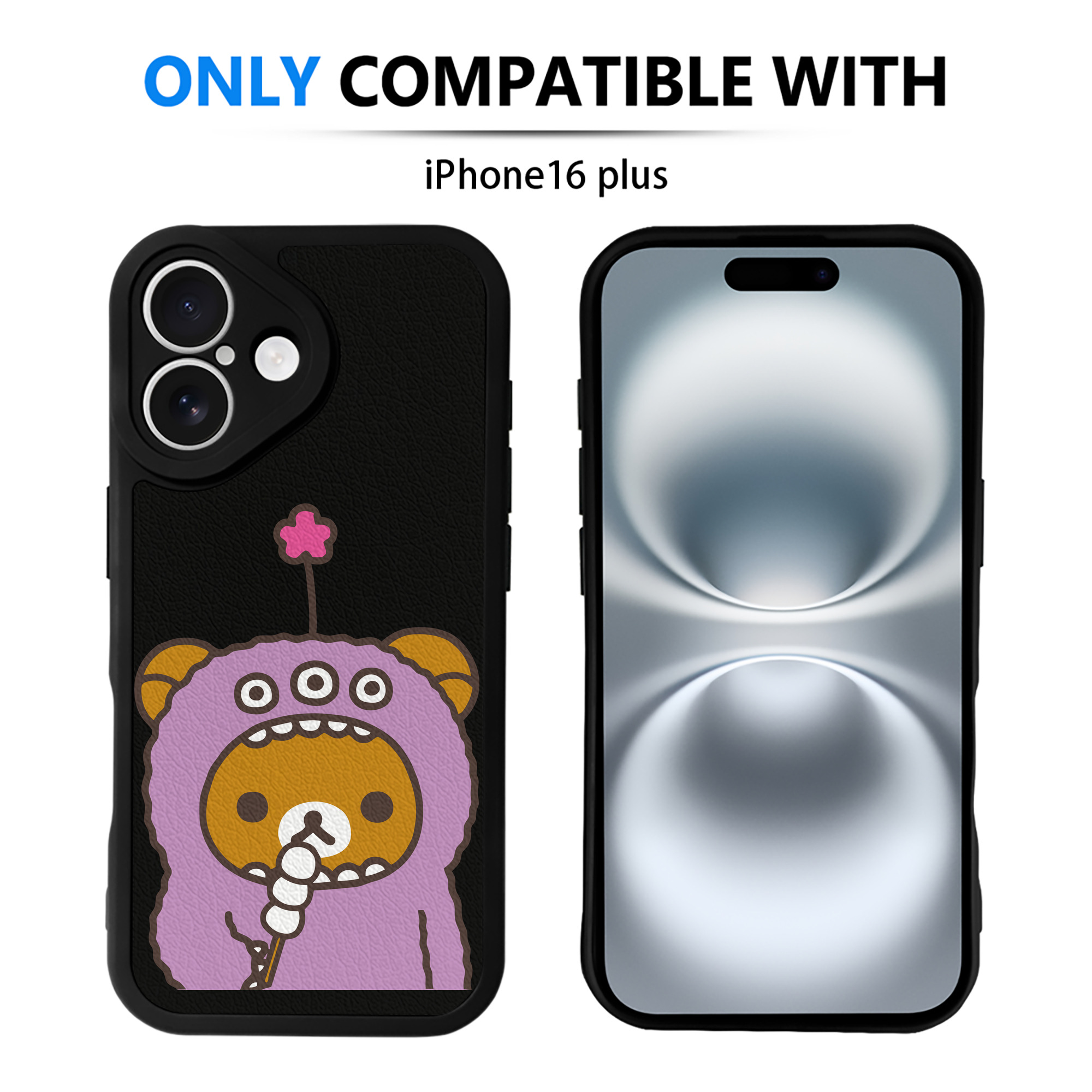 （画像用） リラックマ リラックマ キイロイトリ Rilakkuma Korilakkuma Kiiroitori 【iPhone 16シリーズ対応】シリコンスマホケース（レザー調） 材質：シリコン